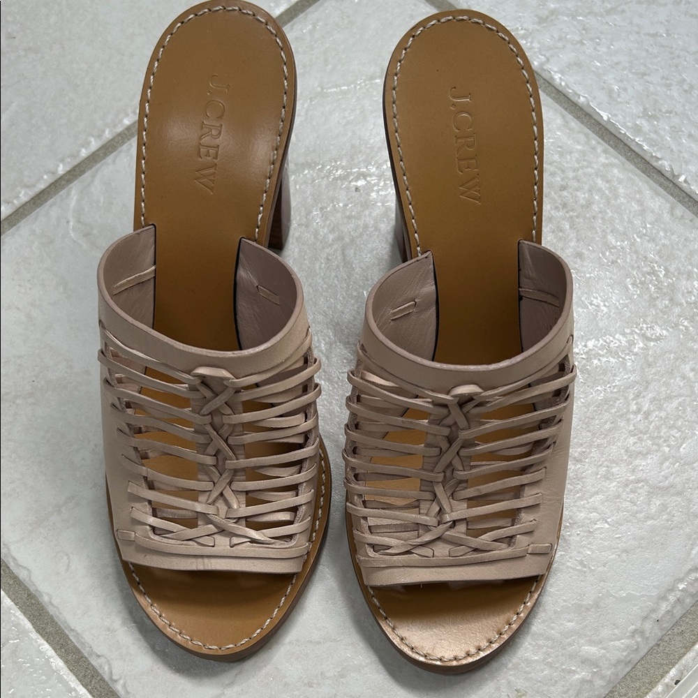 J. Crew Women's Beige Woven Mules